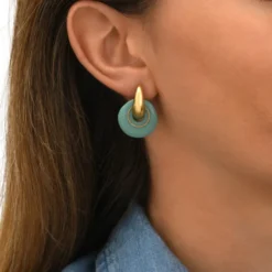 New Masseria round pierced stud earrings - turquoise Percées / Tiges