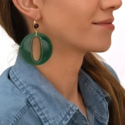 New Masseria sleeper earrings - green Dormeuses