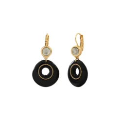 Discount Masseria thin sleeper earrings - black Dormeuses