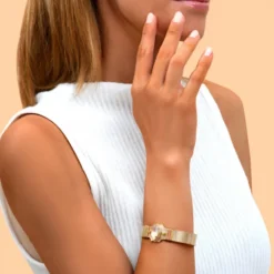Online Metallic Sun Bangle Bracelet - Pink Joncs