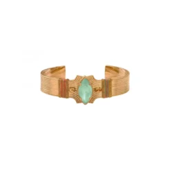 Metallic Sun Bangle Bracelet - Turquoise Joncs