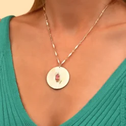 Hot Mid-length Sun Necklace - Pink Colliers Mi-longs