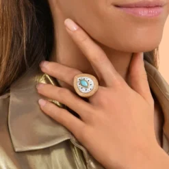 Hot Mindoro cabochon ring - white mother-of-pearl Bagues Ajustables