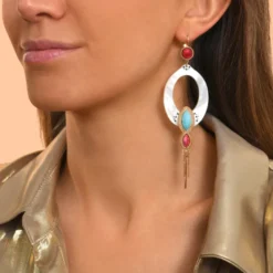 Mindoro drop earrings - white mother-of-pearl Dormeuses|Longues / Pendantes