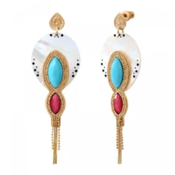 Clearance Mindoro pierced drop earrings - white mother-of-pearl Percées / Tiges|Longues / Pendantes