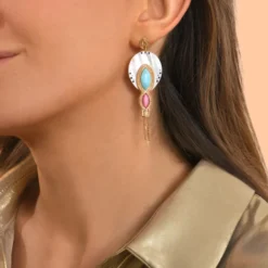 Clearance Mindoro pierced drop earrings - white mother-of-pearl Percées / Tiges|Longues / Pendantes