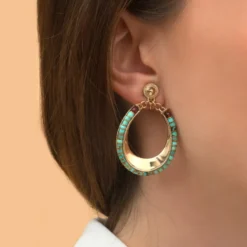 Clearance Ninon clip-on earrings - turquoise Clips
