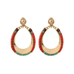Sale Ninon clip-on earrings - turquoise and red Clips