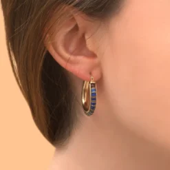 Best Ninon delicate hoop earrings - blue Créoles