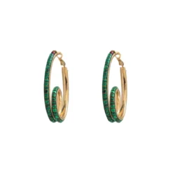 Best Ninon hoop earrings - green Créoles