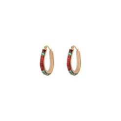 Online Ninon hoop earrings - red Créoles