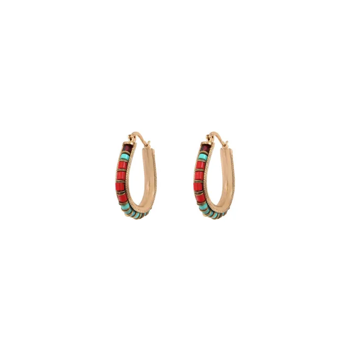 Online Ninon hoop earrings - red Créoles