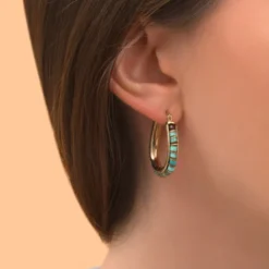 Best Ninon hoop earrings - turquoise Créoles