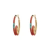 Outlet Ninon hoop earrings - turquoise and red Créoles