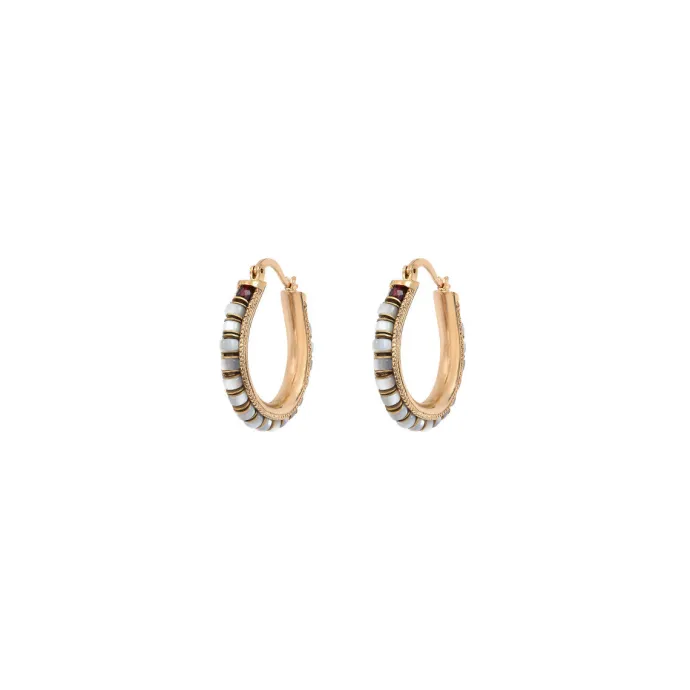 Outlet Ninon hoop earrings - white Créoles