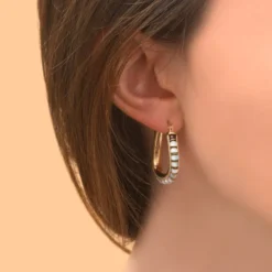 Outlet Ninon hoop earrings - white Créoles