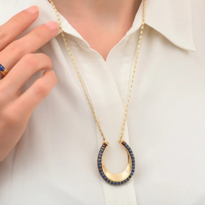Online Ninon long necklace - blue Sautoirs & Colliers Longs