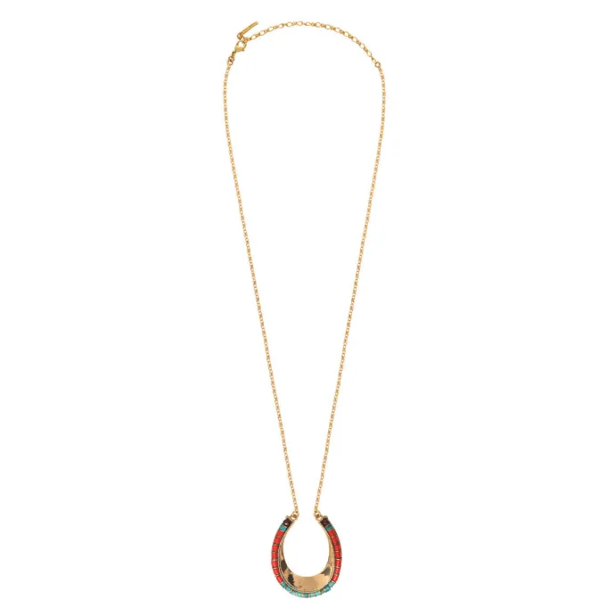 Online Ninon long necklace - turquoise and red Sautoirs & Colliers Longs
