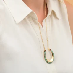 Online Ninon long necklace - turquoise Sautoirs & Colliers Longs