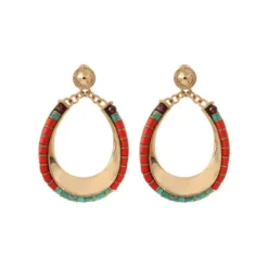 New Ninon pierced stud earrings - turquoise and red Percées / Tiges