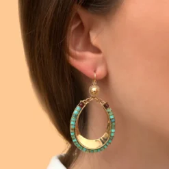 Clearance Ninon sleeper earrings - turquoise Dormeuses