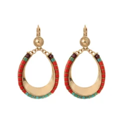 New Ninon sleeper earrings - turquoise and red Dormeuses