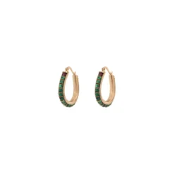 Discount Ninon thin hoop earrings - green Créoles