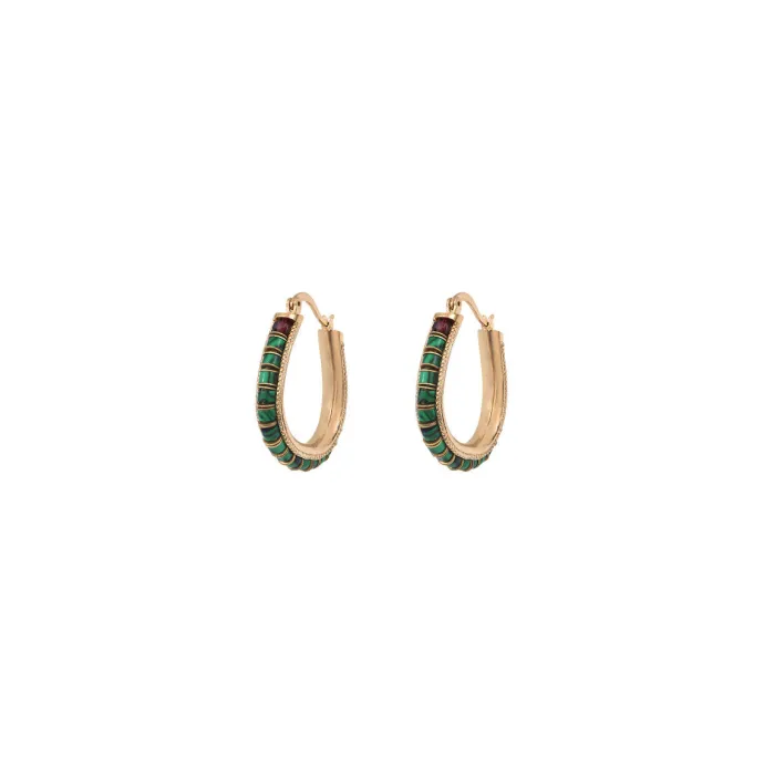 Discount Ninon thin hoop earrings - green Créoles