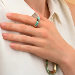 Clearance Ninon wide ring - turquoise Bagues Grandes Tailles