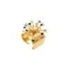 Noémie adjustable medium ring - black and white Bagues Ajustables
