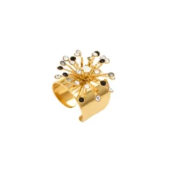 Noémie adjustable medium ring - black and white Bagues Ajustables