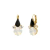 Discount Noémie rhinestone sleeper earrings - black and white Dormeuses