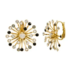 Noémie sleeper earrings - black and white Dormeuses