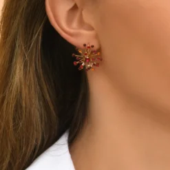 Outlet Noémie sleeper earrings - red Dormeuses