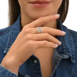 Discount Noor adjustable medium wide ring - silver Bagues Ajustables|Bagues Grandes Tailles