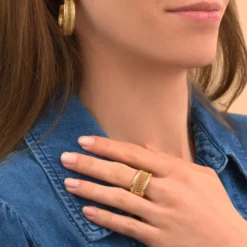 Clearance Noor adjustable ring in openwork metal - gold Bagues Ajustables