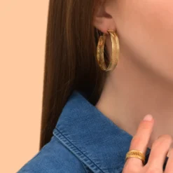 Discount Noor chic hoop earrings - gold Créoles