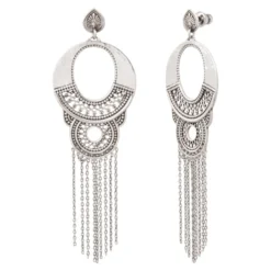 Discount Noor dangling sleeper earrings - silver Dormeuses|Longues / Pendantes
