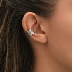 Noor ear cuff earrings - silver Bagues D'oreille
