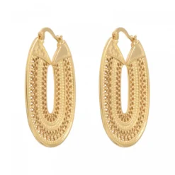 Best Noor fancy hoop earrings - gold Créoles