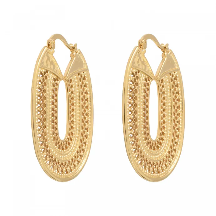 Best Noor fancy hoop earrings - gold Créoles