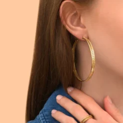 Noor large hoop earrings - gold Créoles