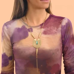 Discount Noor long necklace - green Sautoirs & Colliers Longs