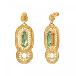 Noor pierced stud earrings - green Percées / Tiges