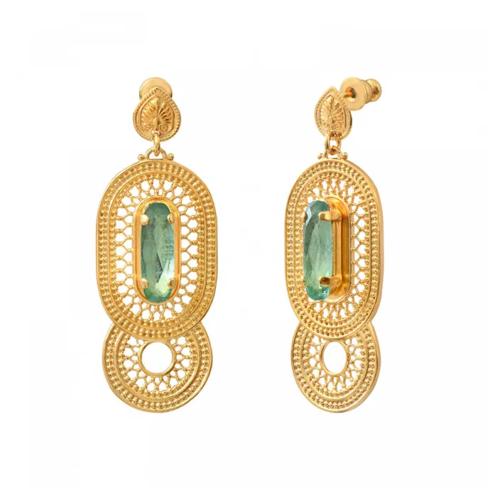 Noor pierced stud earrings - green Percées / Tiges