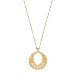 Discount Noor round pendant necklace - gold Sautoirs & Colliers Longs|Pendentifs Et Médailles
