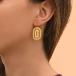 Online Noor sleeper earrings - gold Dormeuses