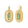 Noor sleeper earrings - green Dormeuses