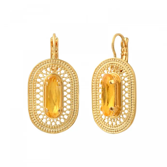 New Noor sleeper earrings - yellow Dormeuses