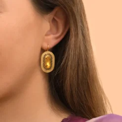 New Noor sleeper earrings - yellow Dormeuses
